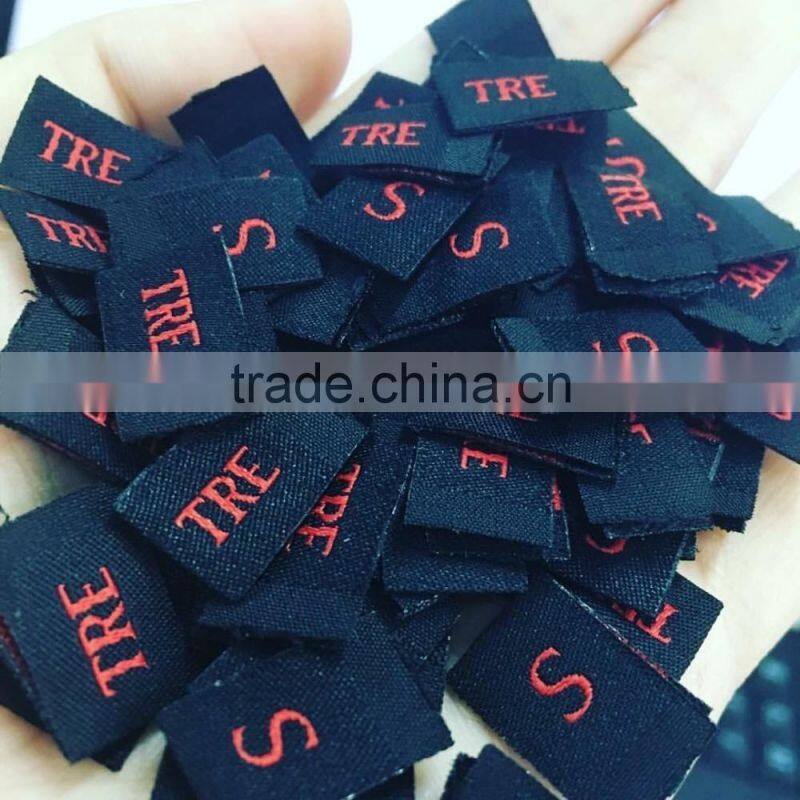 2017 Custom made high density damask woven label clothing labels