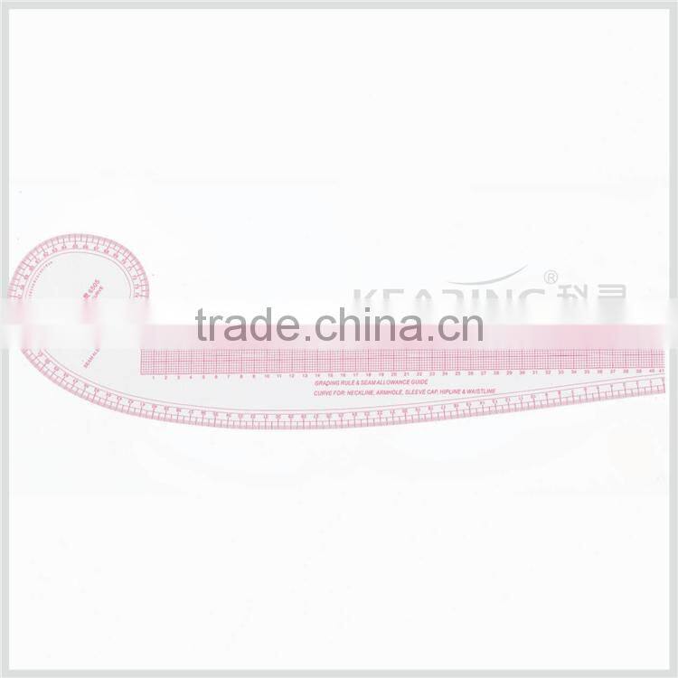 60cm&24" straight flexible 1.2mm thickness sandwich line plastic garment ruler for sewing design#8097