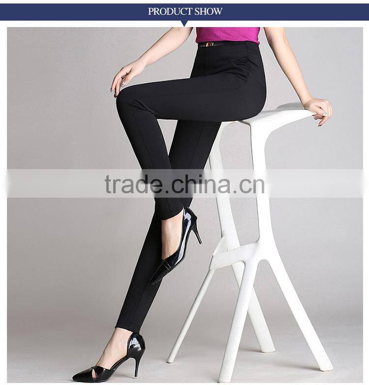 Cotton elastic Leggings Black stretch pants waist slimming leisure slim trousers custom made as your need