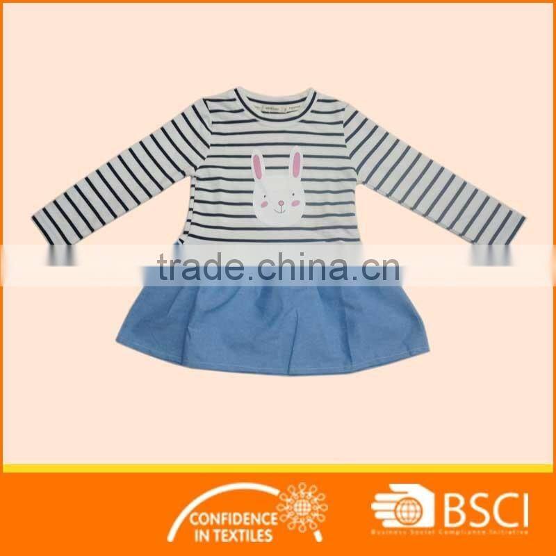 Children Wear Rabbit Printed Cotton Baby Girl Dress
