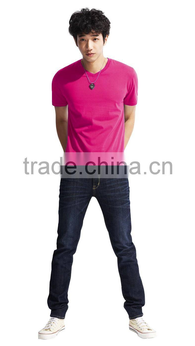 men's v-neck t-shirt , custom 100% cotton v-neck t-shirt wholesale