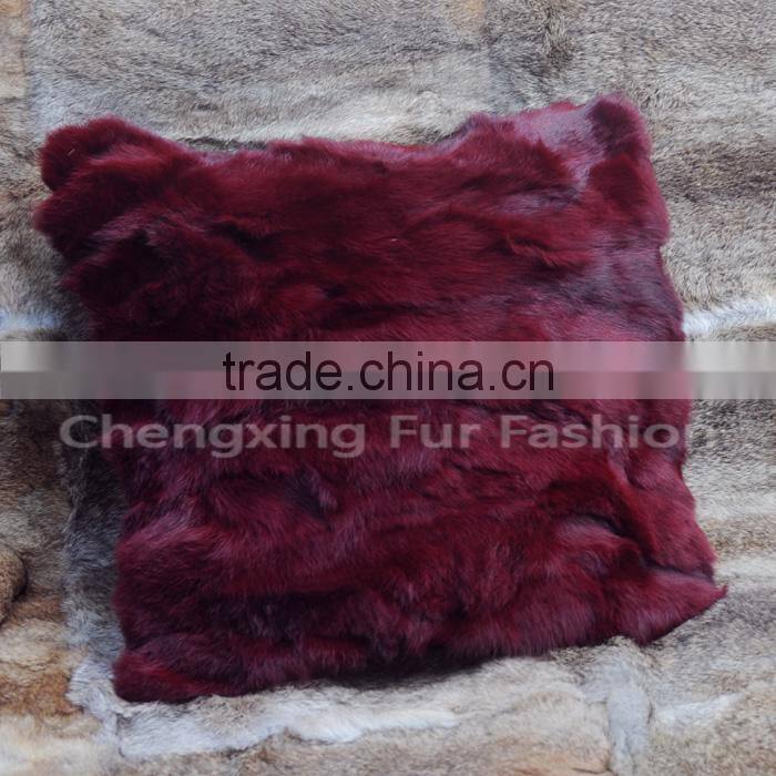 CX-D-17 40x40cm Europe Fashion Patchwork Rabbit Fur Cushions Home Decor Pillow
