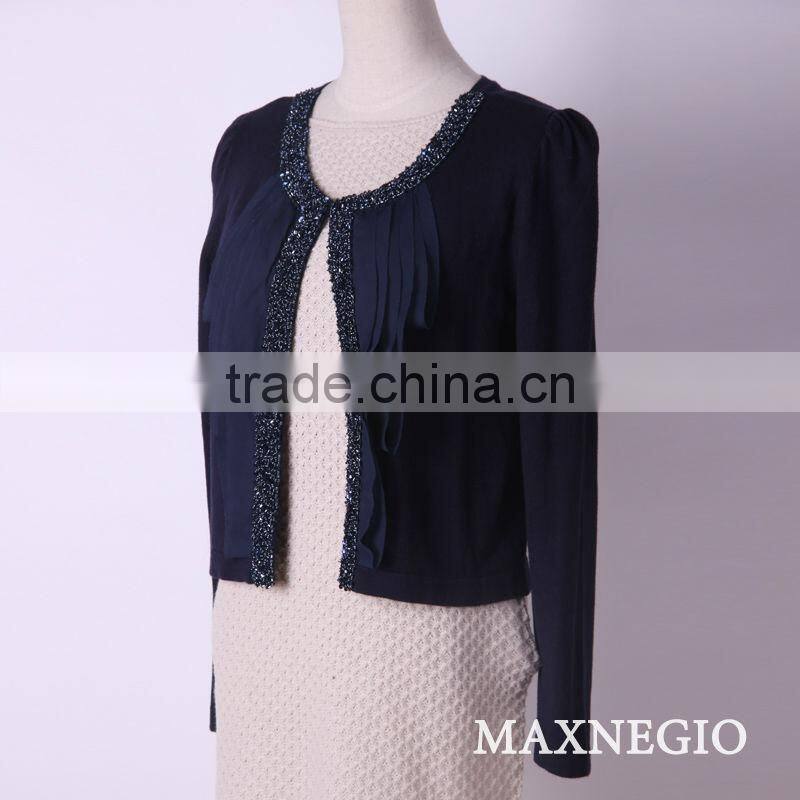 Latest women cardigan cotton crop top