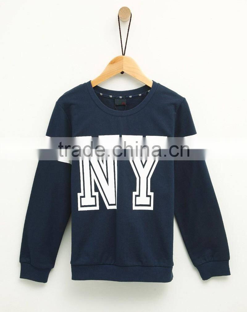 print letters 100% cotton fabric children sports pullover boys sweatshirt