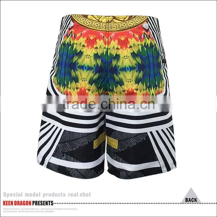 100% polyester beach shorts large size screen printing mens swimwear