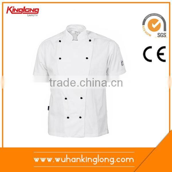 factory price wholesale cotton Chef uniform for cooking,half sleeve restaurant jacket