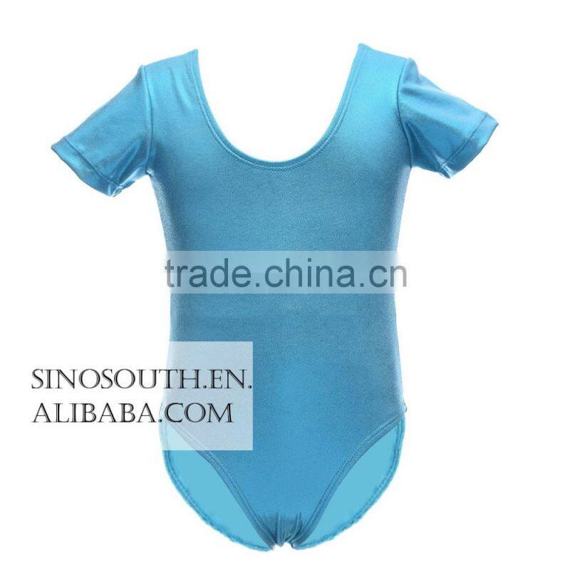 2017 New arrival ballet Sparkle Short Sleeve gymnastics leotard for girls