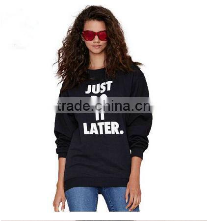 wholesale garments boyfriend terry without hood o-neck comfortable printed plain dyed for women sweatshirt made in china