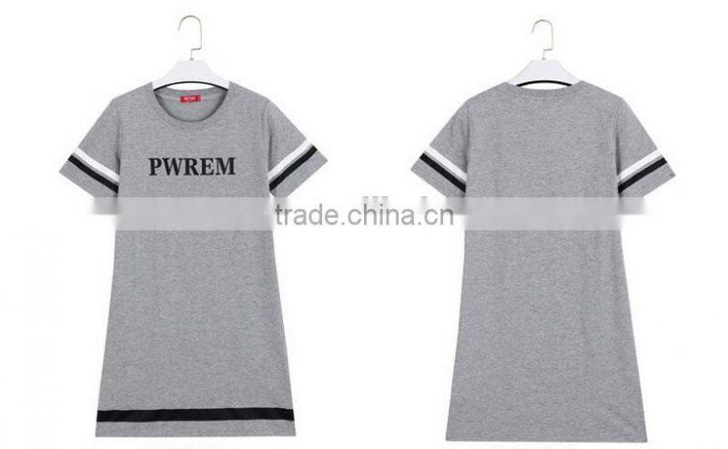 In the summer of 2016 new grey dress with short sleeves