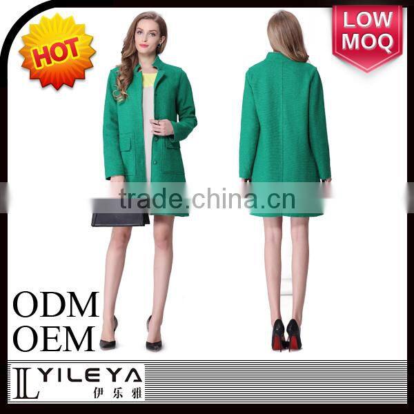 2015 Latest Elegant Women Wool Rain Design Fashion Coat