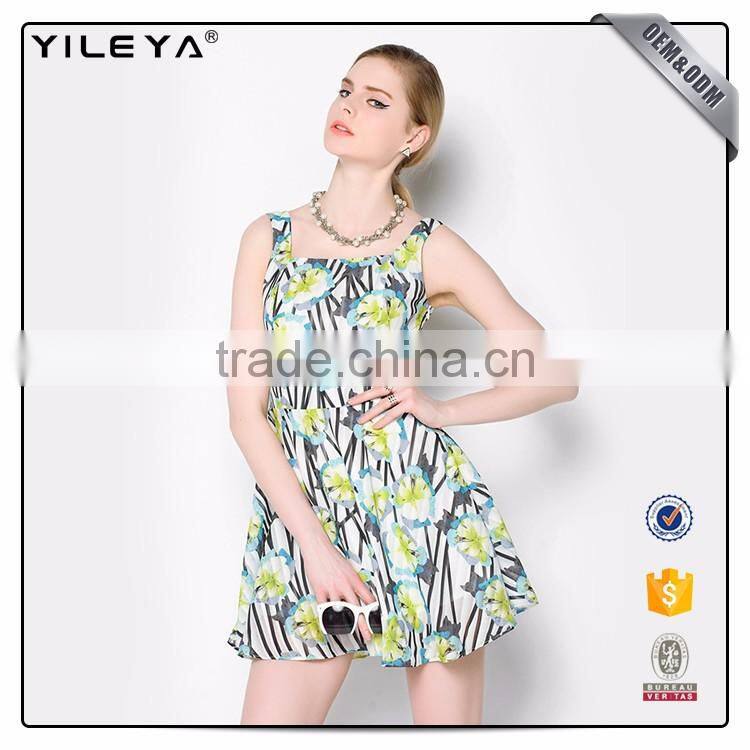 Cute Pattern Floral-Printing Advanced Apparel Dresses
