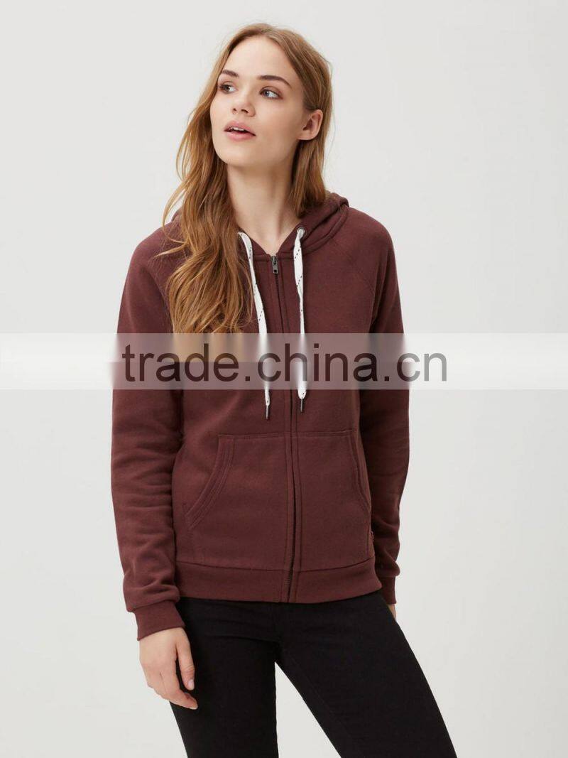 2016 Wens fashion girls slim fit hoodie with the zipper long fit hoodie&sweatshirt