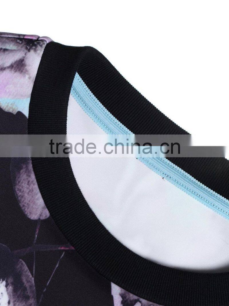 ladies custom sublimation full printing crewneck heavy sweatshirts/hoodies