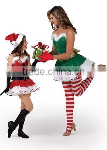 Merry christmas dance Sheath-girls christmas dance costumes--christmas wishes green and red