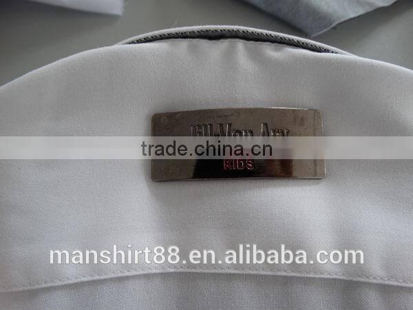 Classic boy's long sleeve two-button cuff contrast collar and cuff casual shirt