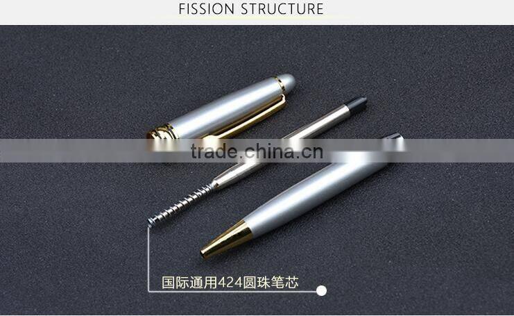high quality laser Logo heavy ballpoint twist business metal pen box gift set