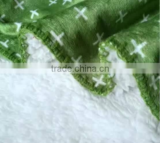 Hot sell Four Colours Throw Microfiber Fleece Sherpa Blanket