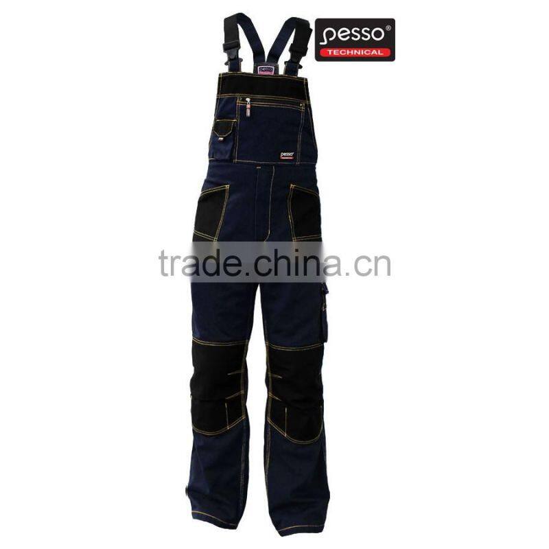 PESSO Canvas polyester cotton green workwear bibpants