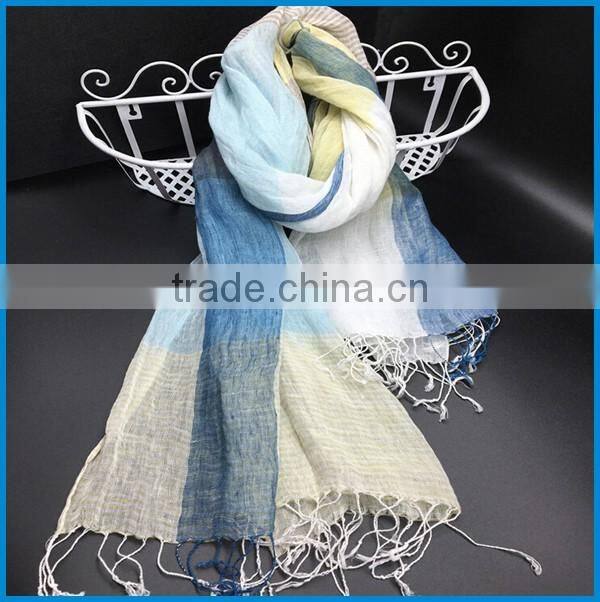 High quality lady's fashion linen cotton scarf manufacturer