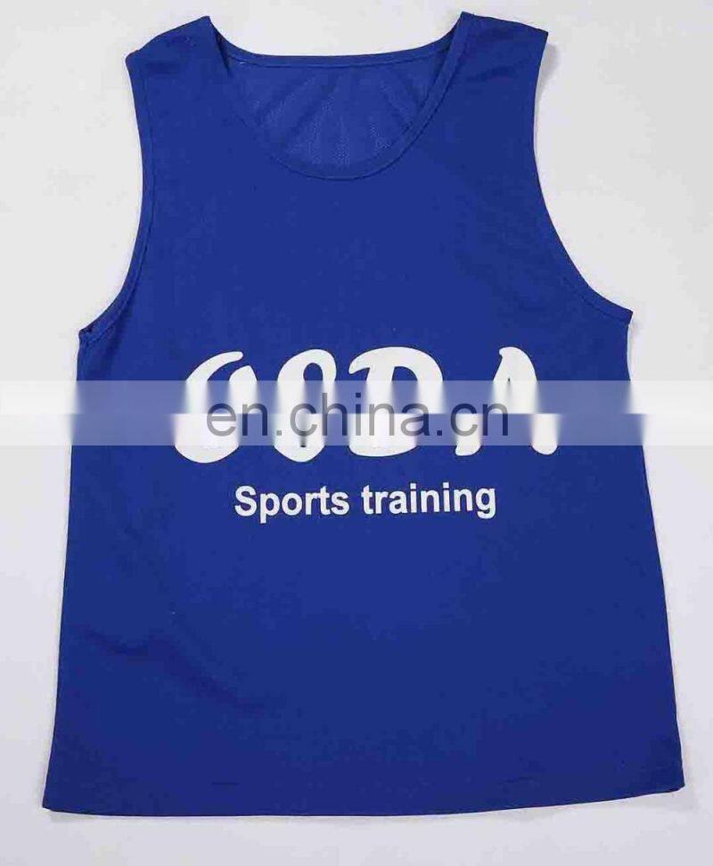 Mesh Vest Blue Sleeveless Printing Tank Top