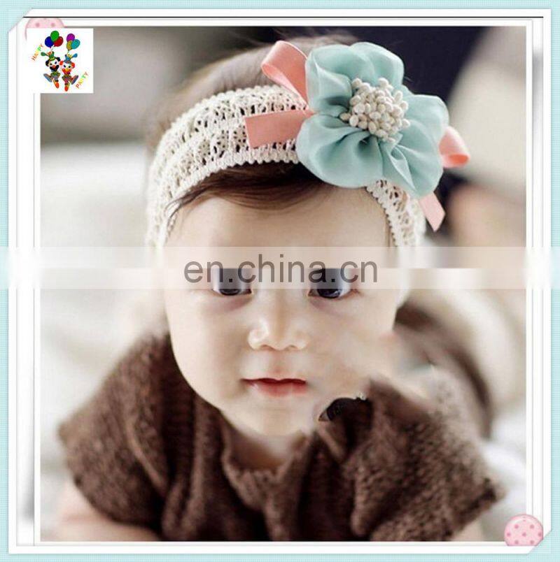 Baby Girls Flower Hit Color Party Cheap Elastic Headbands HPC-0782