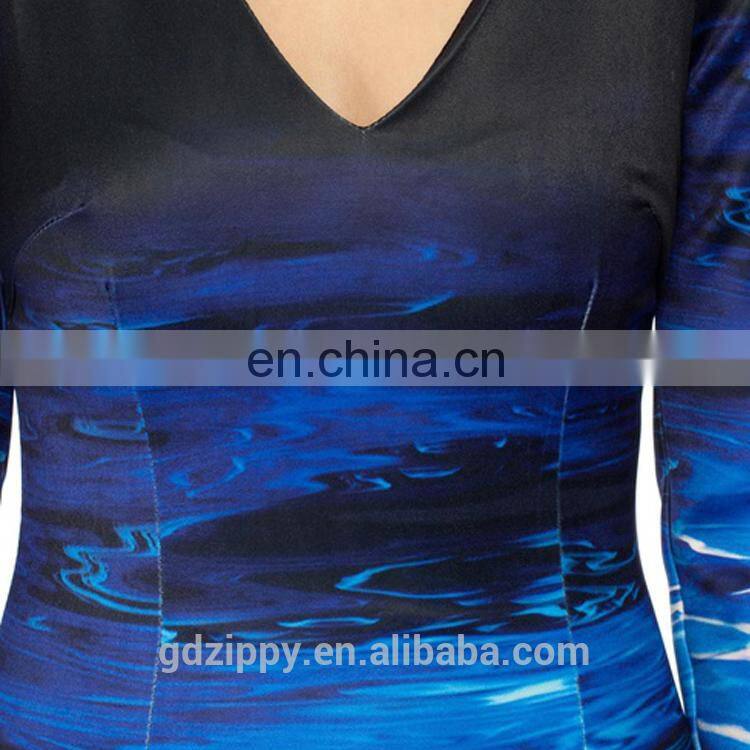 long sleeve fashion woman 3D printing dress