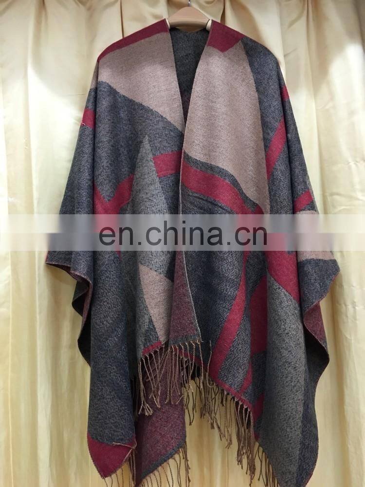 chinese wholesale suppliers ladies cashmere wraps fringe blanket geometry pattern kashmir winter shawls