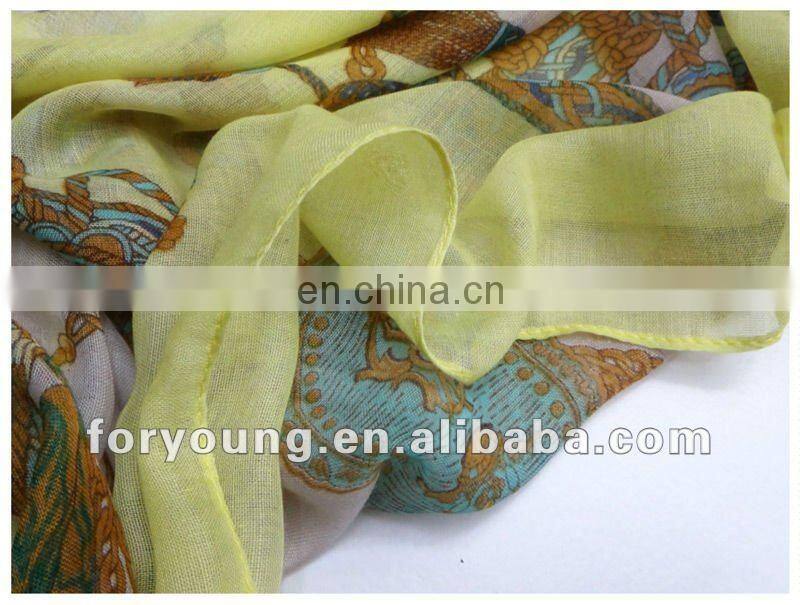 yellow spring summer colorful string scarf