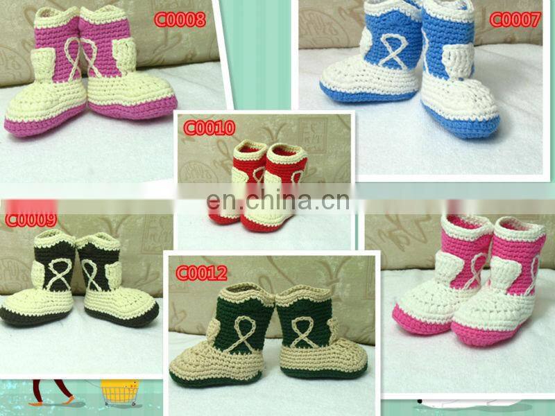 2015 Newborn Baby Boys Booties With Button Ankle Boots Baby Crochet Shoes Brown