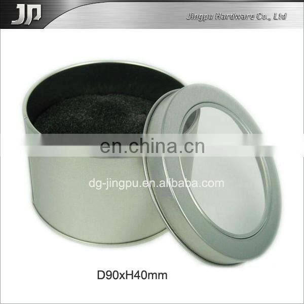 Small metal round jewelry box