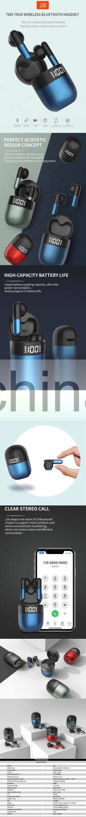 Factory Brand Customized Mini Earbuds With LED Power Display J18 TWS Earbuds