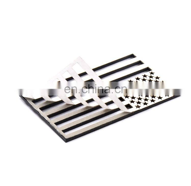 Plastic Custom 125x78MM Black American Flag Left and Right Side Fender Emblem Badge