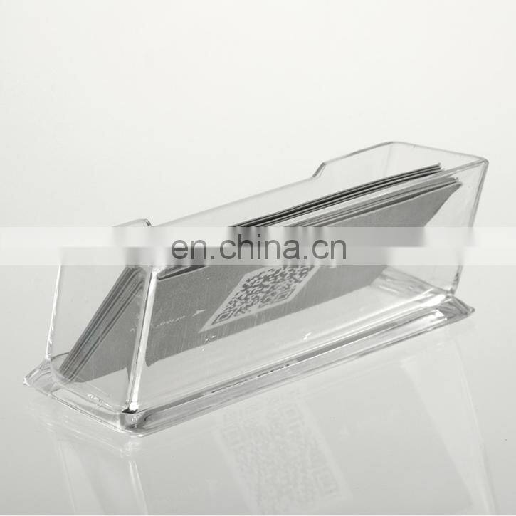 New Clear Desktop Business Card Holder Display Stand Acrylic Plastic Desk Shelf