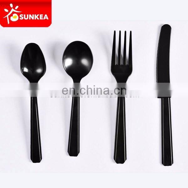 Shanghai elegant PS plastic black cutlery set