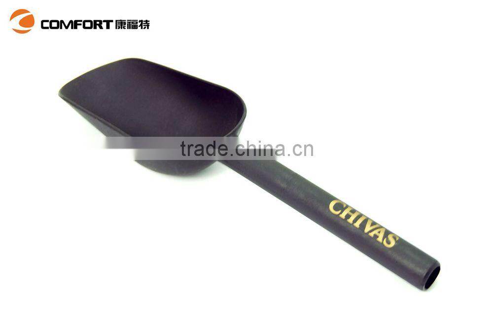 black plastic mini ice bucket scoop