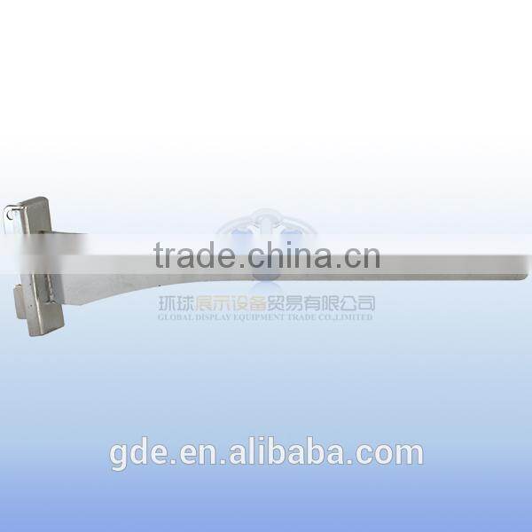 Slotted channel metal bracket for glass shelves