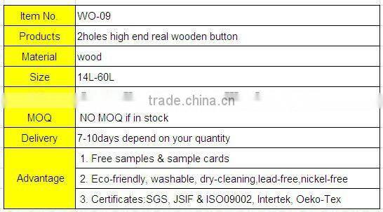 2holes high end real wooden button