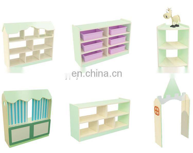 Latest design kindergarten classroom wooden storage cabinet children furniture for sale