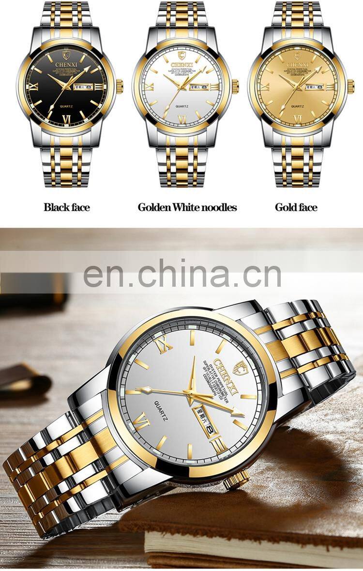 CHENXI 8211 Business Day Japan Quartz Movement Brands Classic Watch For Men Metal Watch Band