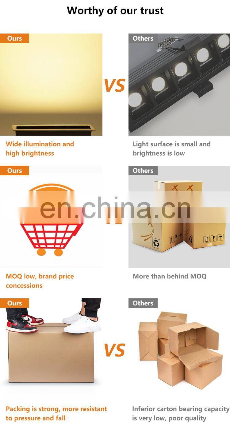 Long Lifespan Surface Embedded Rectangle SMD Office 10W 20W 30W Led Linear Light Downlight