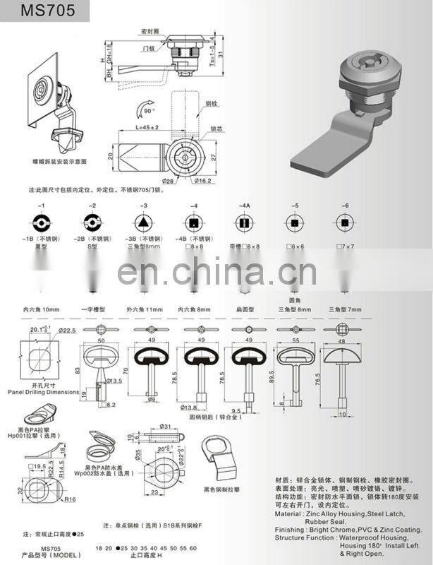 Industrial Hardware Barrel Cabinet Cylinder Cam Locks