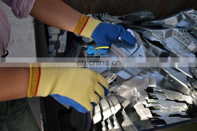 Heavy Duty Blue Latex Rough Dipped Aramid Fiber Fire Proof Anti Cut Resistant Work Gloves