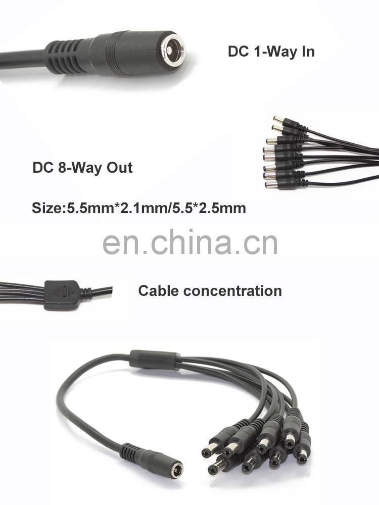 12-36V 5.5mm*2.1mm/5.5*2.5mm 1 To 8 Way Power Splitter DC Cable