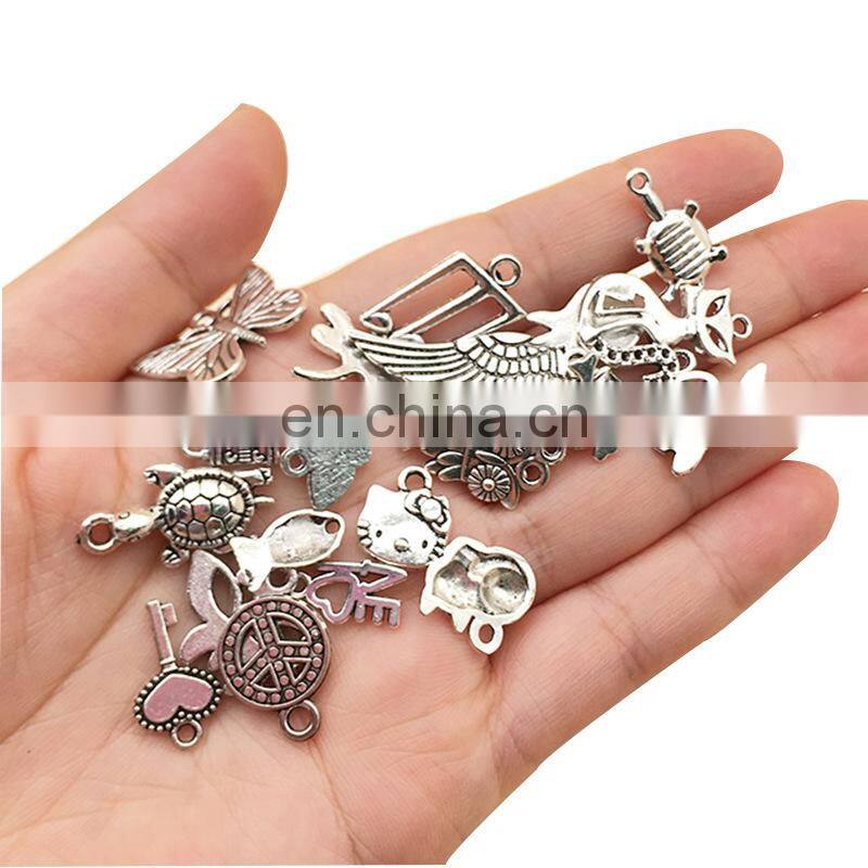 100pcs Mixed Vintage Metal Animal Birds Charms Beads DIY Bracelet Pendant Necklace Accessories For Jewelry Making Findings