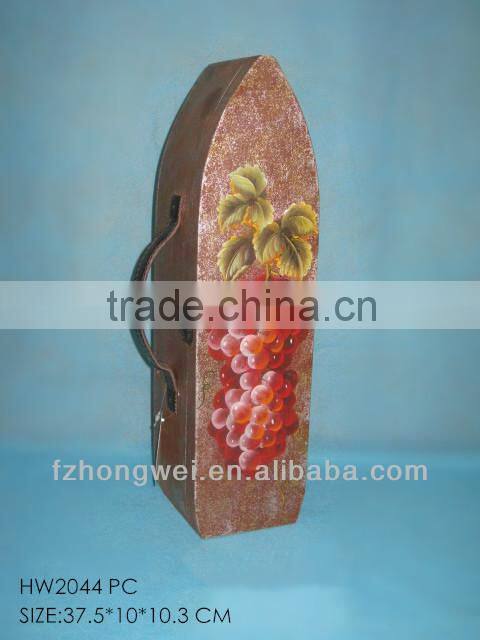 Shabby Chic Antique Wooden Wine Box/Wine Case with Handle for 1 Bottle