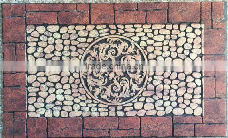 nonslip backing heavy-duty recycled flocked rubber welcome door mat