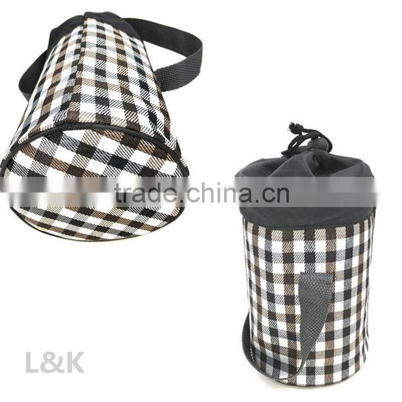 insulated cooler bag for food with draw-cord closure/wine cooler bag