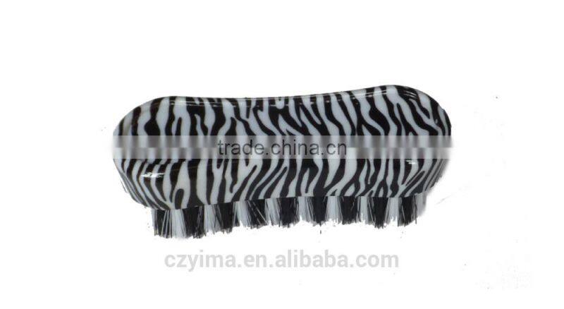 Hot~zebra patterned horse face brush with white black bristle for cleaning