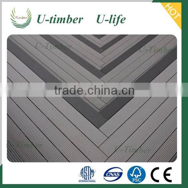 High Quality Natural Outdoor wpc easy-installation decking tile