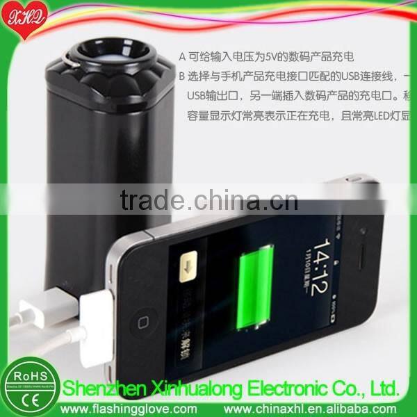 Personalized LED torch light portable power bank